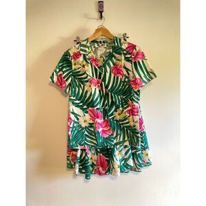 Hilo Hattie Tropical Midi Skirt Set in Green, Pink, White
